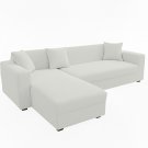 Anyseat 4-Seater Sofa Cover, Plain White, Elastic Stretch, Slipcover