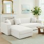 Anyseat 4-Seater Sofa Cover, Plain White, Elastic Stretch, Slipcover