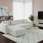Anyseat 4-Seater Sofa Cover, Plain White, Elastic Stretch, Slipcover