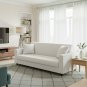 Anyseat 3-Seater Sofa Cover, Plain White, Elastic Stretch, Slipcover