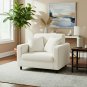 Anyseat 1-Seater Sofa Cover, Plain White, Elastic Stretch, Slipcover