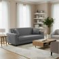 Anyhouz 3-Seater Sofa Cover, Plain Grey, Elastic Stretch, Slipcover