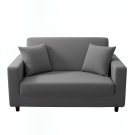Anyhouz 2-Seater Sofa Cover, Plain Grey, Elastic Stretch, Slipcover
