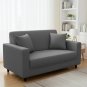 Anyhouz 2-Seater Sofa Cover, Plain Grey, Elastic Stretch, Slipcover