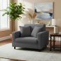 Anyhouz 1-Seater Sofa Cover, Plain Grey, Elastic Stretch, Slipcover