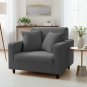 Anyhouz 1-Seater Sofa Cover, Plain Grey, Elastic Stretch, Slipcover