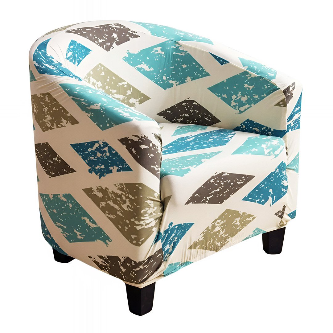 Anyseat Chair Cover Multicolor Diamond Print Dust Proof Tub Slipcover Home Decor