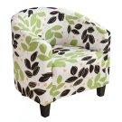 Anyseat Chair Cover White Leaf Print Dust Proof Tub Slipcover Home Decor