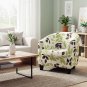 Anyseat Chair Cover White Leaf Print Dust Proof Tub Slipcover Home Decor