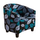 Anyseat Chair Cover Black Leaf Design Dust Proof Tub Slipcover Home Decor