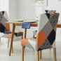 Anyseat Chair Cover Multicolor Geometric Pattern Elastic Slipcover Dining Decor