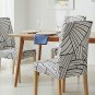 Anyseat Chair Cover White With 3D Stripe Pattern Elastic Slipcover Dining Decor