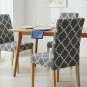 Anyseat Chair Cover Gray Chain Link Pattern Elastic Slipcover Dining Decor