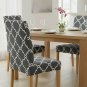 Anyseat Chair Cover Gray Chain Link Pattern Elastic Slipcover Dining Decor