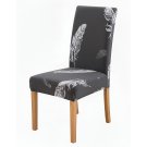 Anyseat Chair Cover Dark Gray Leaf Print Elastic Slipcover Dining Decor Anyseat Chair Cover Dark Gray Leaf Print Elastic Slipcover Dining Decor