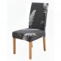 Anyseat Chair Cover Dark Gray Leaf Print Elastic Slipcover Dining Decor