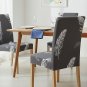 Anyseat Chair Cover Dark Gray Leaf Print Elastic Slipcover Dining Decor