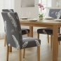 Anyseat Chair Cover Dark Gray Leaf Print Elastic Slipcover Dining Decor
