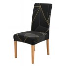 Anyseat Chair Cover Black Gray Geometric Line Print Elastic Slipcover Dining Decor