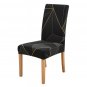 Anyseat Chair Cover Black Gray Geometric Line Print Elastic Slipcover Dining Decor