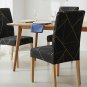 Anyseat Chair Cover Black Gray Geometric Line Print Elastic Slipcover Dining Decor