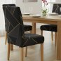 Anyseat Chair Cover Black Gray Geometric Line Print Elastic Slipcover Dining Decor