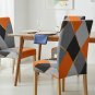 Anyseat Chair Cover Orange Gray Geometric Design Elastic Slipcover Dining Decor