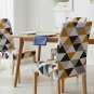 Anyseat Chair Cover Tricolor Geometric Design Elastic Slipcover Dining Decor
