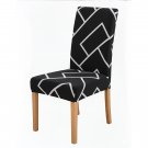 Anyseat Chair Cover Black Square Lattice Design Elastic Slipcover Dining Decor Anyseat Chair Cover Black Square Lattice Design Elastic Slipcover Dining Decor