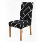 Anyseat Chair Cover Black Square Lattice Design Elastic Slipcover Dining Decor