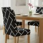 Anyseat Chair Cover Black Square Lattice Design Elastic Slipcover Dining Decor