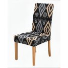 Anyseat Chair Cover Black Diamond Print Elastic Slipcover Dining Decor Anyseat Chair Cover Black Diamond Print Elastic Slipcover Dining Decor