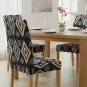 Anyseat Chair Cover Black Diamond Print Elastic Slipcover Dining Decor