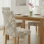 Anyseat Chair Cover Beige With Black Sketch Elastic Slipcover Dining Decor