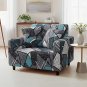 Anyseat 1-Seater Sofa Cover, Dark Grey Geometric, Elastic Stretch, Slipcover