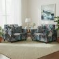 Anyseat 1-Seater Sofa Cover, Dark Grey Geometric, Elastic Stretch, Slipcover