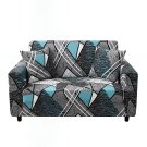 Anyseat 2-Seater Sofa Cover, Dark Grey Geometric, Elastic Stretch, Slipcover
