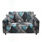 Anyseat 2-Seater Sofa Cover, Dark Grey Geometric, Elastic Stretch, Slipcover