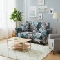 Anyseat 2-Seater Sofa Cover, Dark Grey Geometric, Elastic Stretch, Slipcover