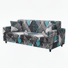 Anyseat 3-Seater Sofa Cover, Dark Grey Geometric, Elastic Stretch, Slipcover