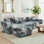 Anyseat 4-Seater Sofa Cover, Dark Grey Geometric, Elastic Stretch, Slipcover
