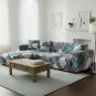 Anyseat 4-Seater Sofa Cover, Dark Grey Geometric, Elastic Stretch, Slipcover