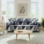 Anyseat 3-Seater Sofa Cover, Blue White Geometric, Elastic Stretch, Slipcover