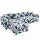Anyseat 4-Seater Sofa Cover, Blue White Geometric, Elastic Stretch, Slipcover Anyseat 4-Seater Sofa Cover, Blue White Geometric, Elastic Stretch, Slipcover