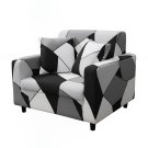 Anyseat 1-Seater Sofa Cover, Black White Geometric, Elastic Stretch, Slipcover