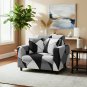 Anyseat 1-Seater Sofa Cover, Black White Geometric, Elastic Stretch, Slipcover