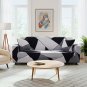 Anyseat 3-Seater Sofa Cover, Black White Geometric, Elastic Stretch, Slipcover