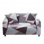 Anyseat 2-Seater Sofa Cover, Gray Pink Geometric, Elastic Stretch, Slipcover