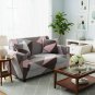 Anyseat 2-Seater Sofa Cover, Gray Pink Geometric, Elastic Stretch, Slipcover
