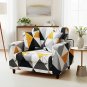 Anyseat 1-Seater Sofa Cover, Yellow White Geometric, Elastic Stretch, Slipcover